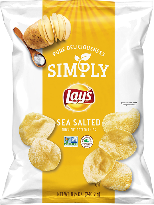 Bag of Simply Lay´s® Sea Salted Thick Cut Potato Chips