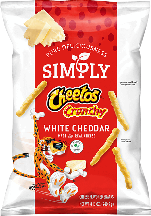 Bag of Simply CHEETOS® Crunchy White Cheddar Cheese Flavored Snacks