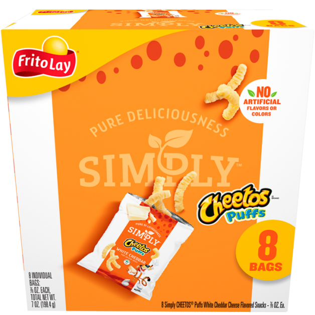 Bag of Simply CHEETOS® Puffs White Cheddar Cheese Flavored Snacks - 8 singles bag