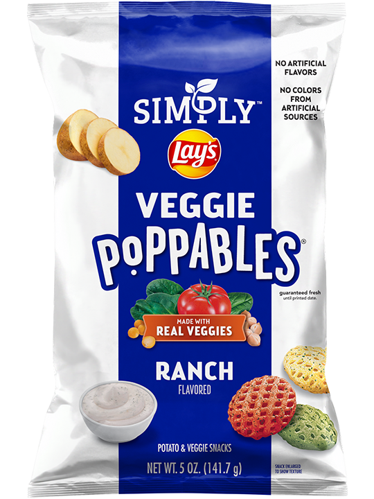Bag of Simply™ LAY'S® Veggie Poppables® Ranch Potato Chips